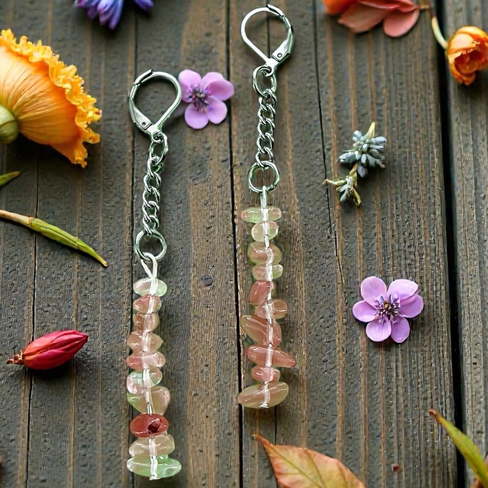 🆕 Melting Gemstones Dangle Earrings-Stainless Steel
